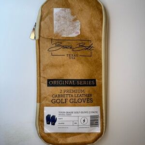 Bruce Bolt Navy Golf Gloves XL 2 Pack Premium Cabretta Leather Tour Grade NWT